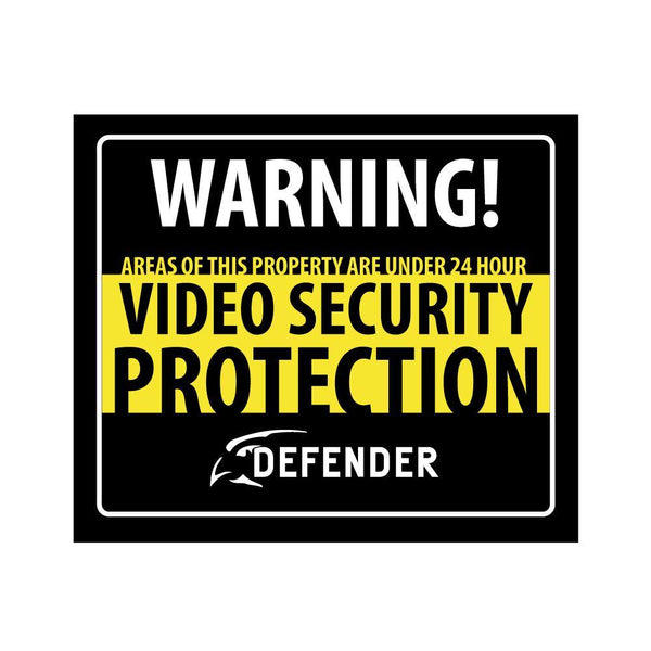 Defender Indoor Video Security System Warning Sign w/Stickers - Cutting Edge Products Inc