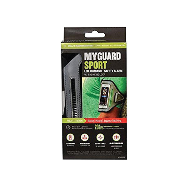 MYGUARD SPORT LED Armband & Safety Alarm w/Phone Holder - Cutting Edge Products Inc