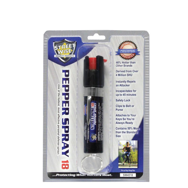 Streetwise 18 Pepper Spray 0.75 oz Keyring & Clip